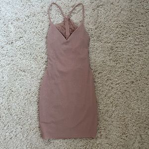 B. Darlin glitter pink spaghetti strap, laced back fitted dress, size 5/6
